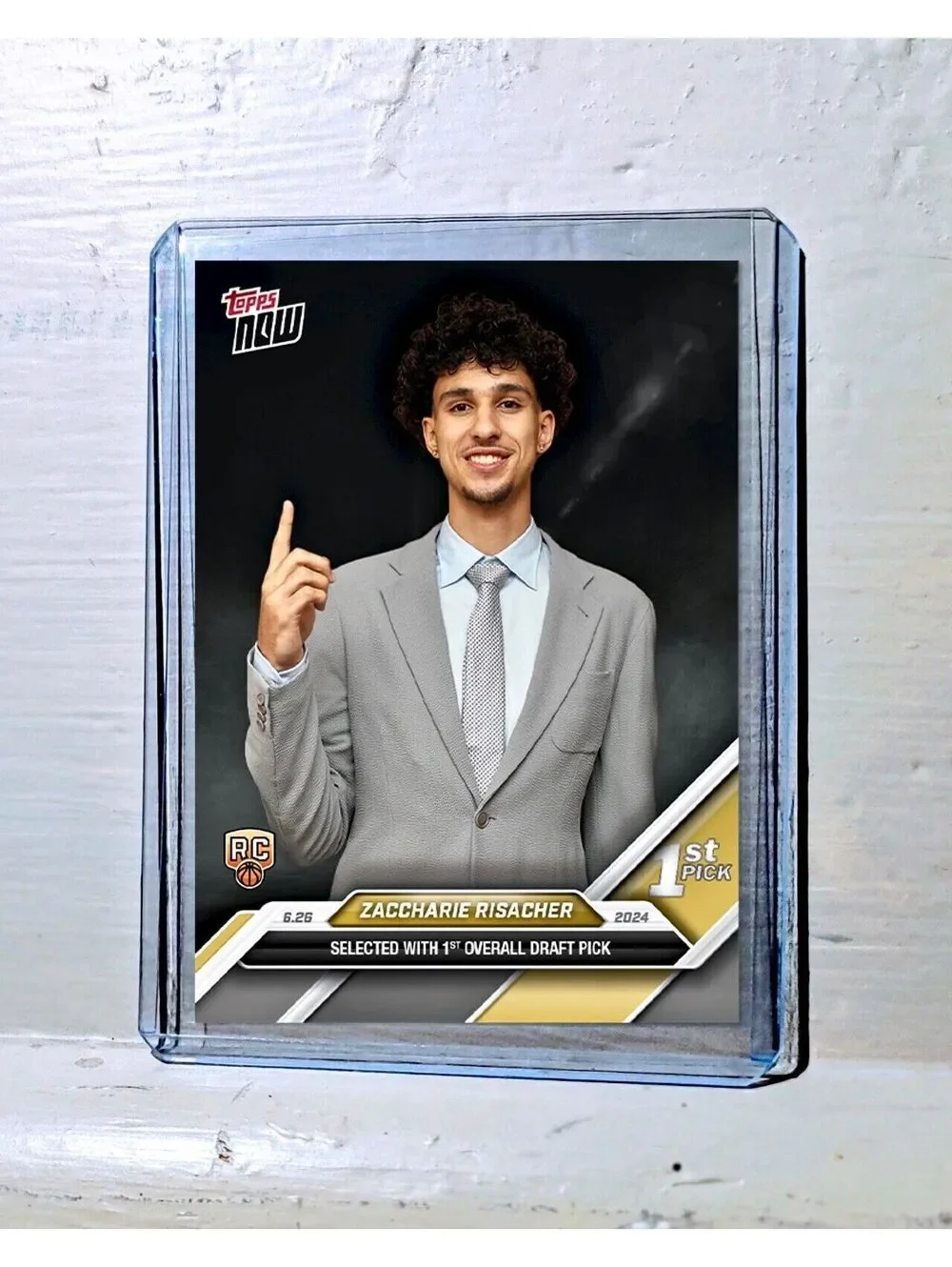 Zaccharie Risacher 2024 Topps Now NBA #D-1 Draft Night Rookie Card Atlanta Hawks